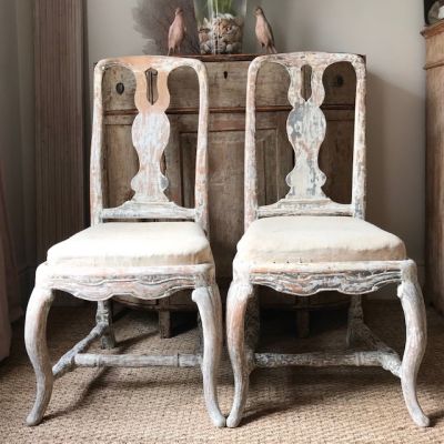 Pair 18th Century Swedish Chairs